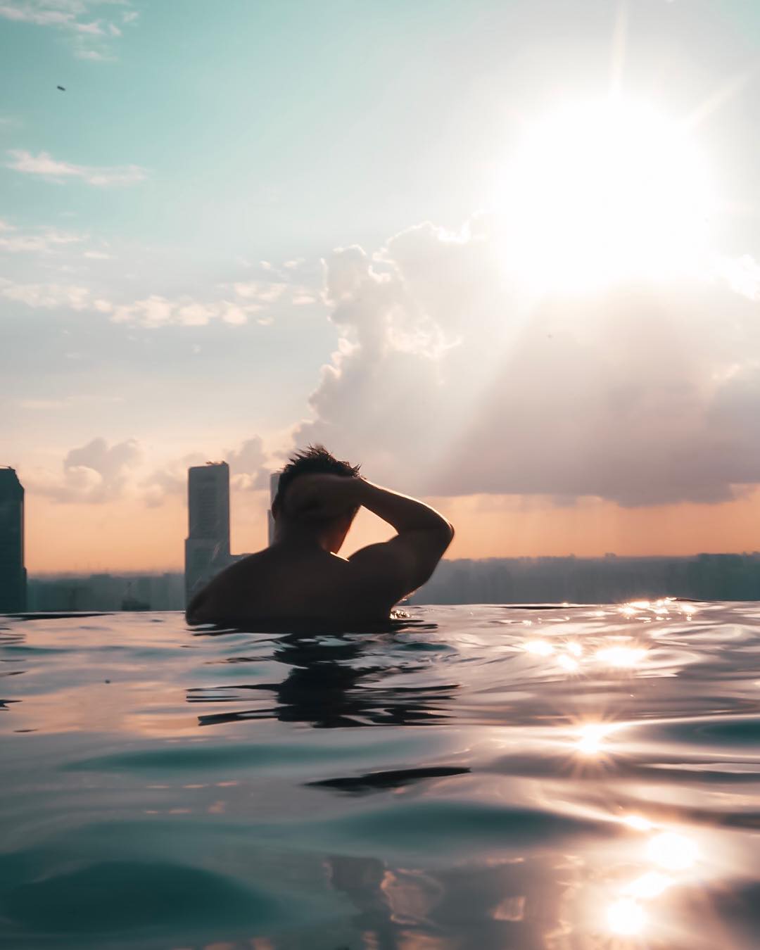 Photo by Andy | Sydney • Travel • Training in Infinity Pool@ Marina Bay Sands